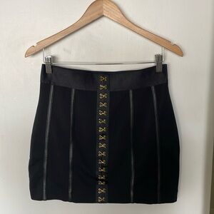 Zara Black Skirt Set with Gold Detailing